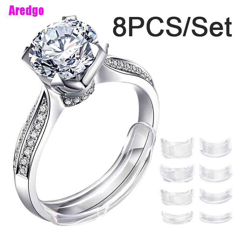 Dụng cụ điều chỉnh kích cỡ ngón đeo nhẫn bằng silicon trong suốt 8 kích cỡ