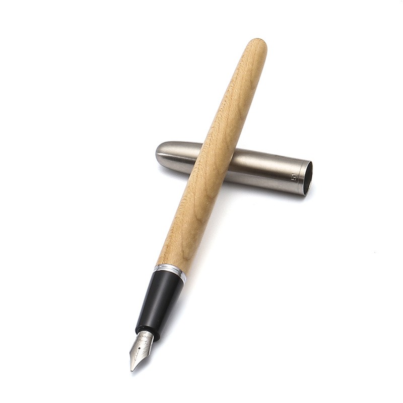 Bút máy bơm mực ngòi inox vỏ gỗ vintage a6787