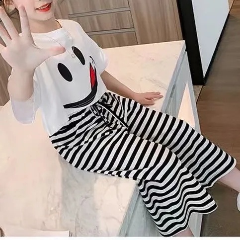 Set 2 Món Áo Thun Phối Quần Dài Thời Trang Hàn Quốc Cao Cấp Dành Cho Bé 3-4 - 5-6 - 7-8 - 9-10 - 11-12 Tuổi