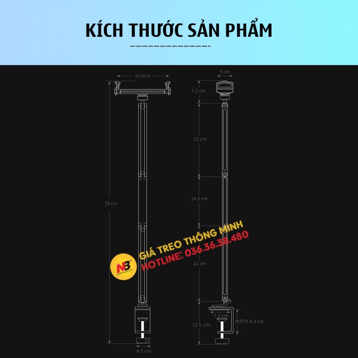 Arm nâng, tay nâng máy tính bảng kẹp cố định vào bàn P60 PLUS - kiêm giá đỡ kẹp giữ iPad, iPhone, Kindle