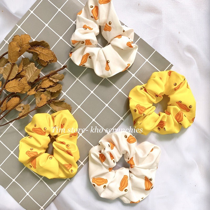 Dây cột tóc vải scrunchies gấu dâu lotso ếch xanh cute vải đẹp TÍM STORE