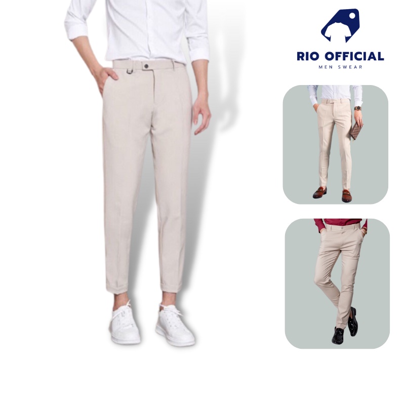 Quần Tây Kem Kiểu Dáng Hàn Quốc, Phong Cách Trẻ Trung, Tôn Dáng Tăng Chiều Cao , Mang Đến vẻ Lịch Lãm Sang Trọng