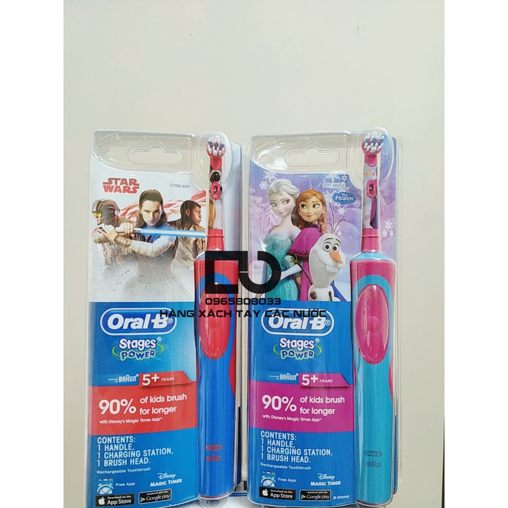 Bàn chải máy đánh răng Oral B trẻ em Úc - Nhật