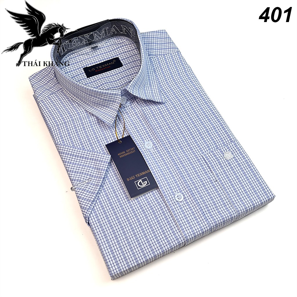 áo sơ mi nam ngắn tay sọc caro CAO CẤP form regular loại sơ mi công sở vải cotton đẹp ASHN40 | BigBuy360 - bigbuy360.vn