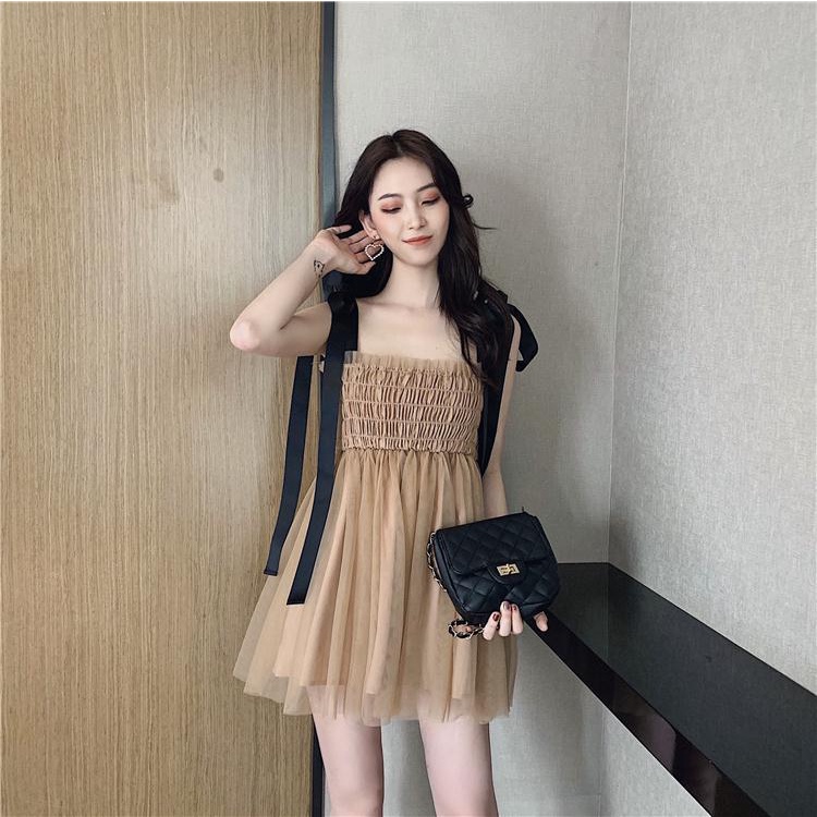 Đầm Hai Dây Phong Cách Hàn Quốc Thời Trang Cho Nữ