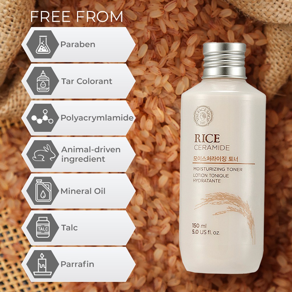 NƯỚC HOA HỒNG GẠO LÀM SÁNG DA RICE CERAMIDE MOISTURIZING TONER THE FACE SHOP 150ML