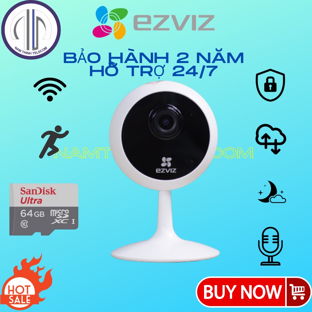 Camera không dây EZVIZ C1C C2C báo trộm báo động, đàm thoại 2 chiều chính hãng