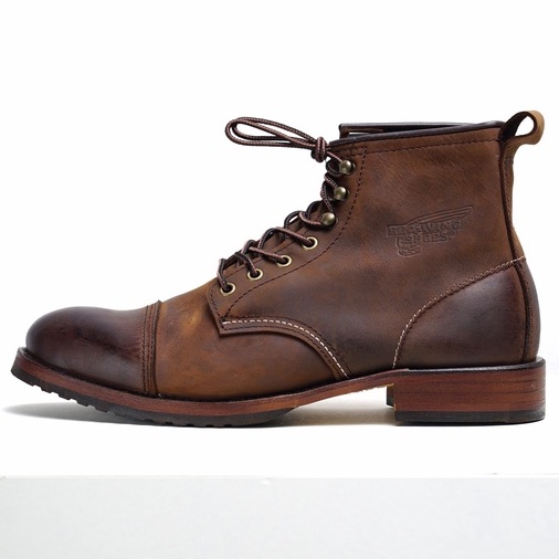 Giày boot nam cao cổ màu nâu REDWING FRYE, giày da thật cổ điển TONKIN