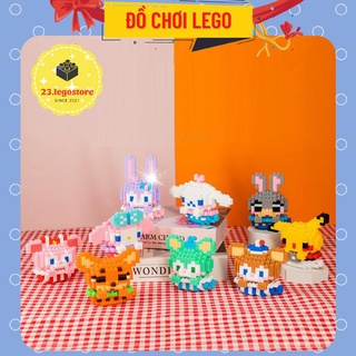 Bộ đồ chơi lắp ghép hình thú cưng thỏ gấu mini cực dễ thương (nhiều mẫu), Đồ chơi lắp ráp động vật mini gấu và thỏ