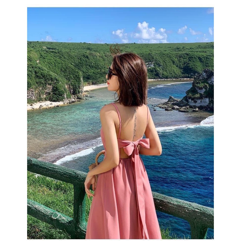 ĐẦM NỮ VOAN LỤA ĐI BIỂN 2 DÂY SIÊU ĐẸP THỜI TRANG THIẾT KẾ VESTA M70