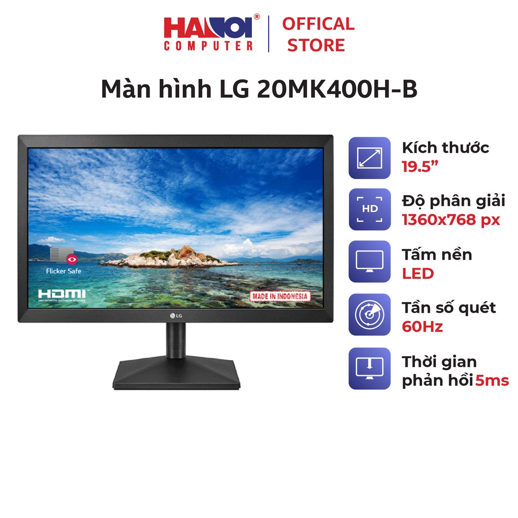 Màn hình LG 20MK400H-B (19.5 inch/HD/LED/200cd/m²/HDMI+VGA/60Hz/5ms)