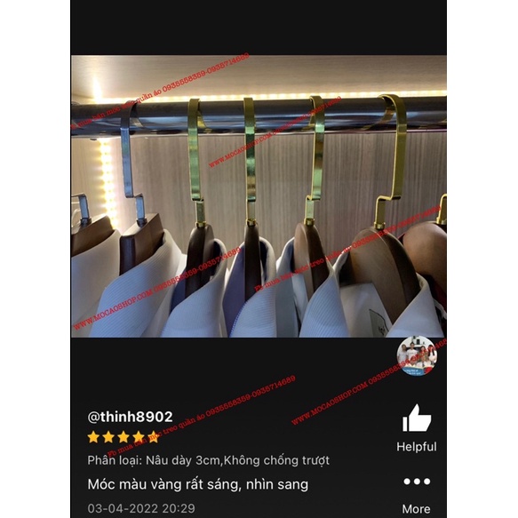 Móc áo gỗ nâu dày 2cm cao cấp hàng loại 1