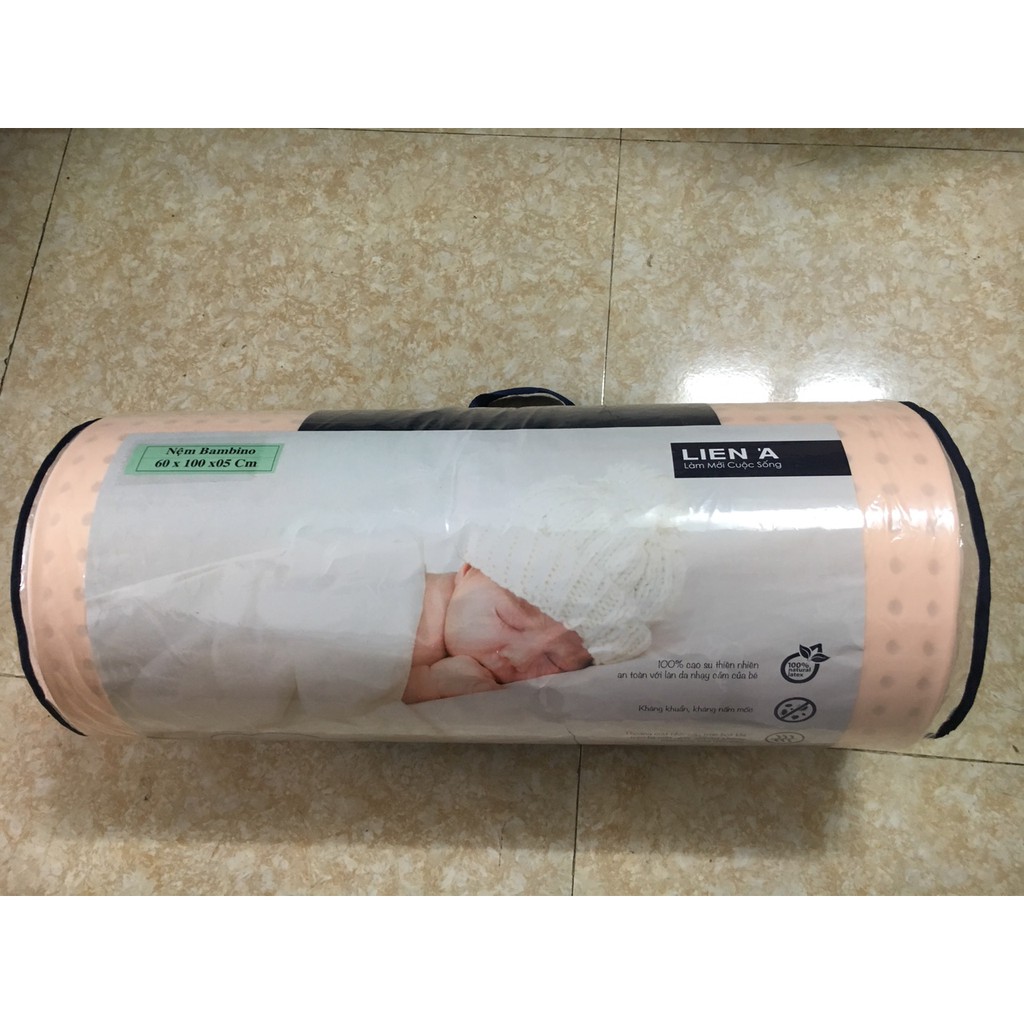 Nệm cao su Liên Á Bambino ngang 70cm DẦY 5cm (chọn phân loại kích thước) - Phụ Kiện Mall