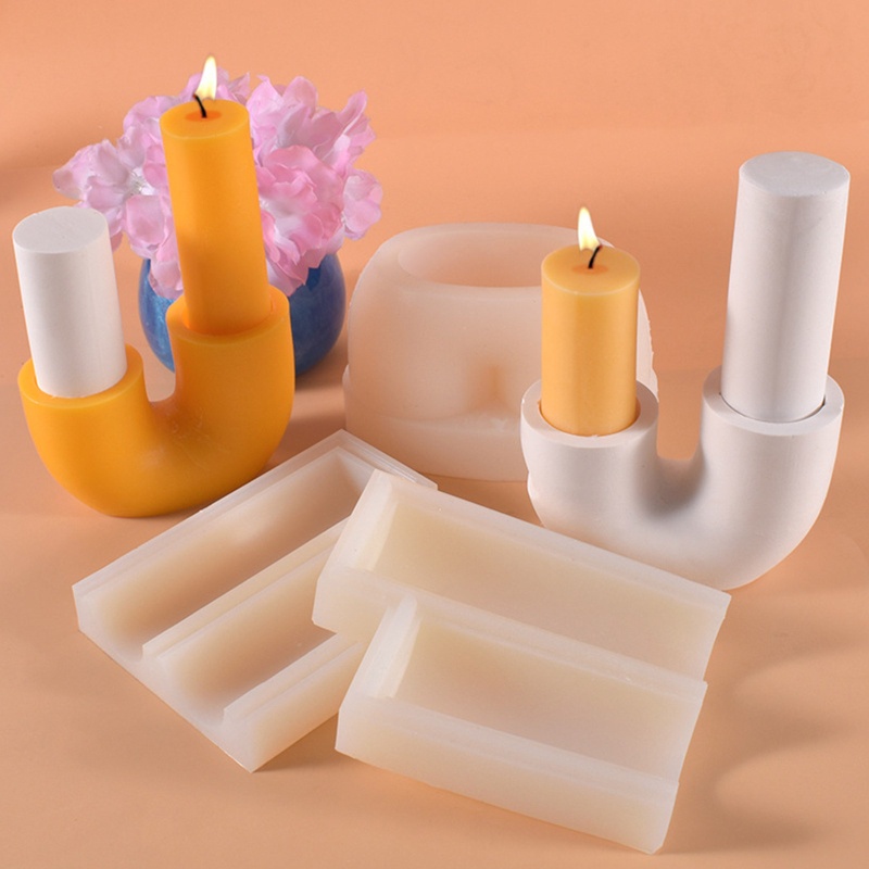 Khuôn Silicone Làm Giá Đỡ Nến Bằng Epoxy Resin Pha Lê UV DIY