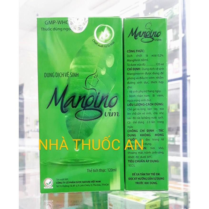 Dung dịch vệ sinh phụ nữ Mangino vim 120 ml