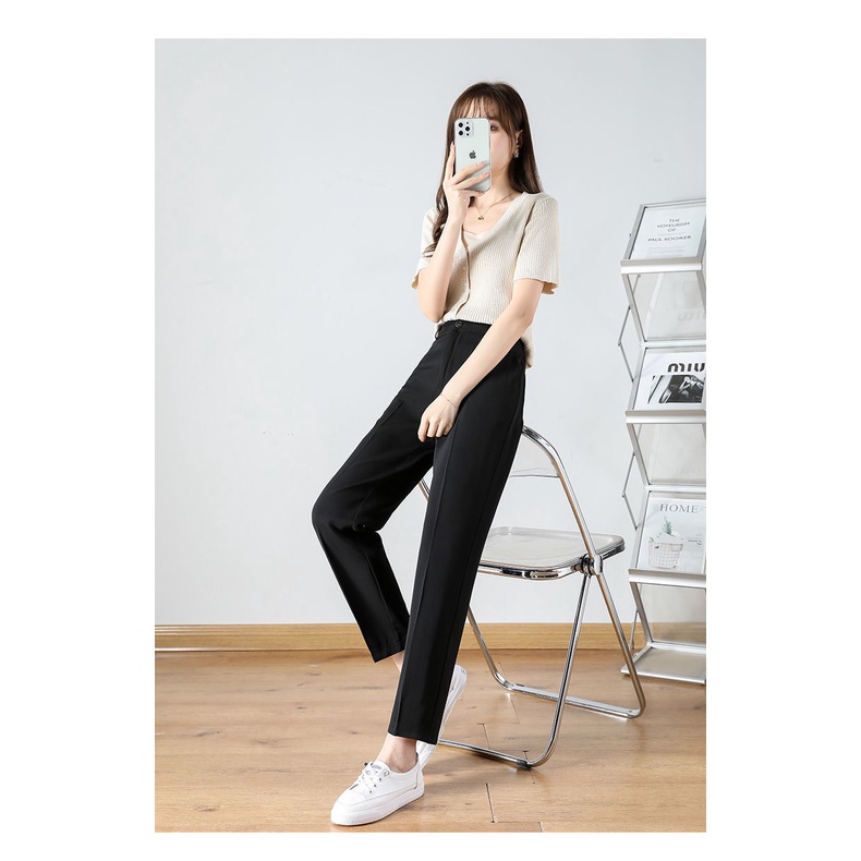 Quần tây công sở nữ lưng cao đẹp ZENA vải tuyết mưa Hàn Quốc DL007