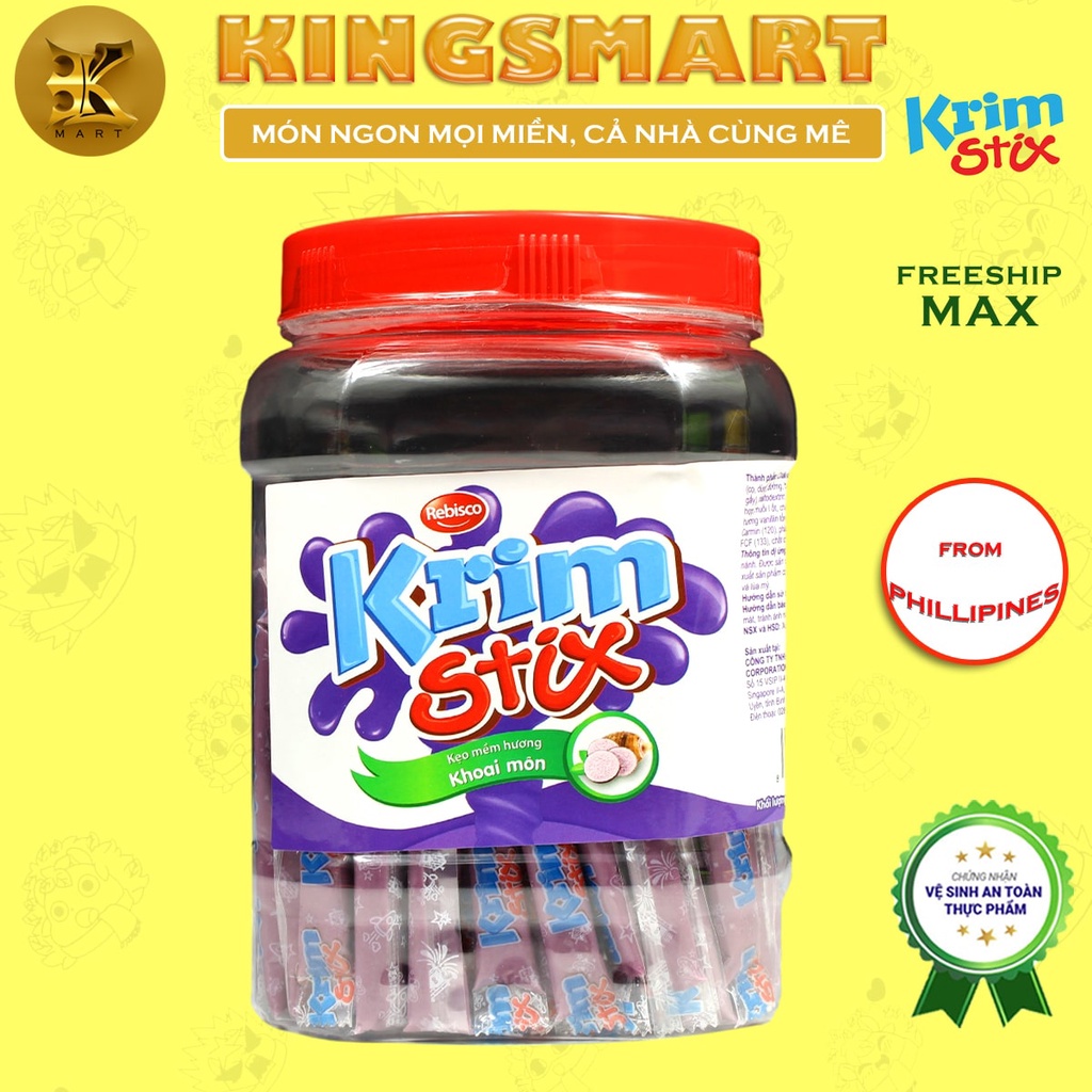 Kẹo khoai môn tan chảy dạng que KRIM STIX (Hũ 100 que/ 430G)