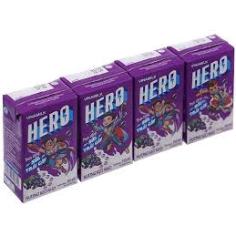 Lốc 4 hộp sữa trái cây Vinamilk Hero hương kẹo nho 110ml