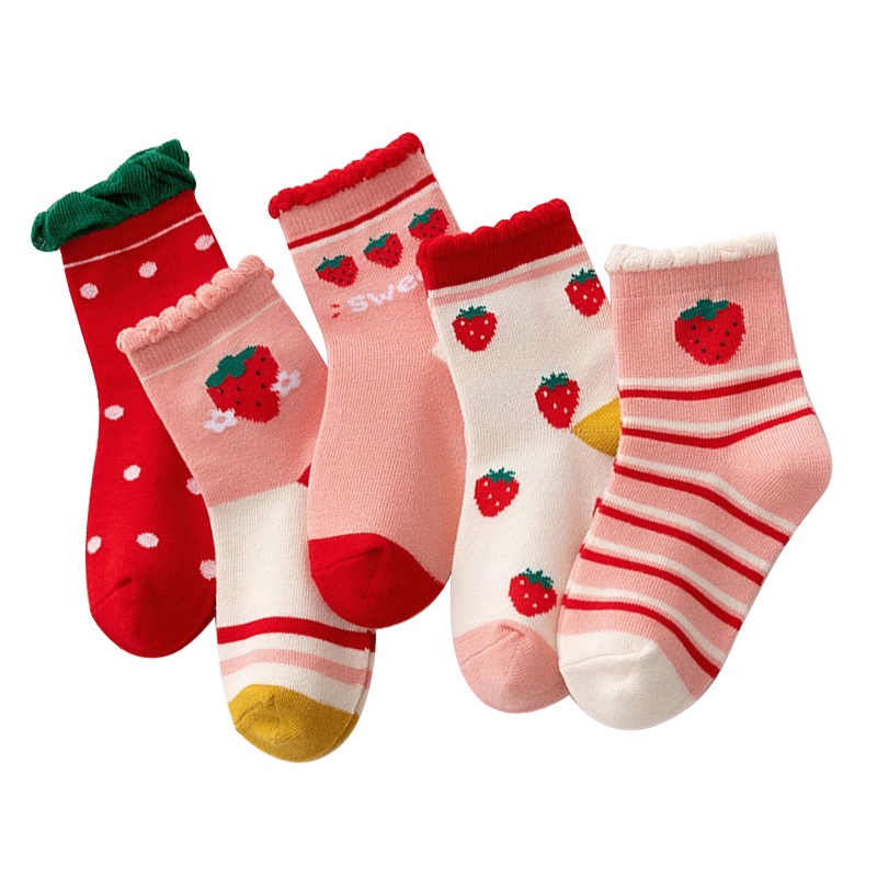Set 5 Đôi Vớ Cotton Thoải Mái Chất Lượng Cao In Họa Tiết Hoạt Hình Cho Bé Trai Và Bé Gái 1-12 Tuổi
