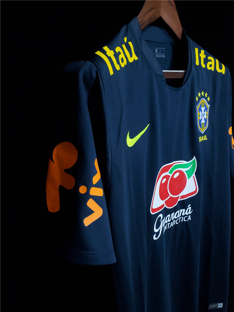 Áo Thun Đá Banh Màu Đen Đội Tuyển Brazil Goalkeeper 20 / 21 2020 / 2021