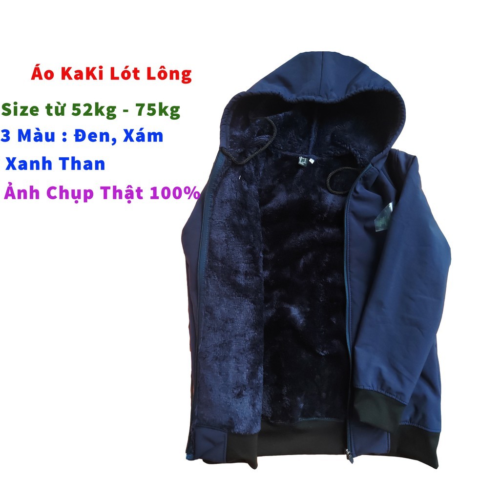 Áo khoác nam kaki 2 lớp dài tay lót lông thiết kế có mũ form rộng phong cách trẻ trung