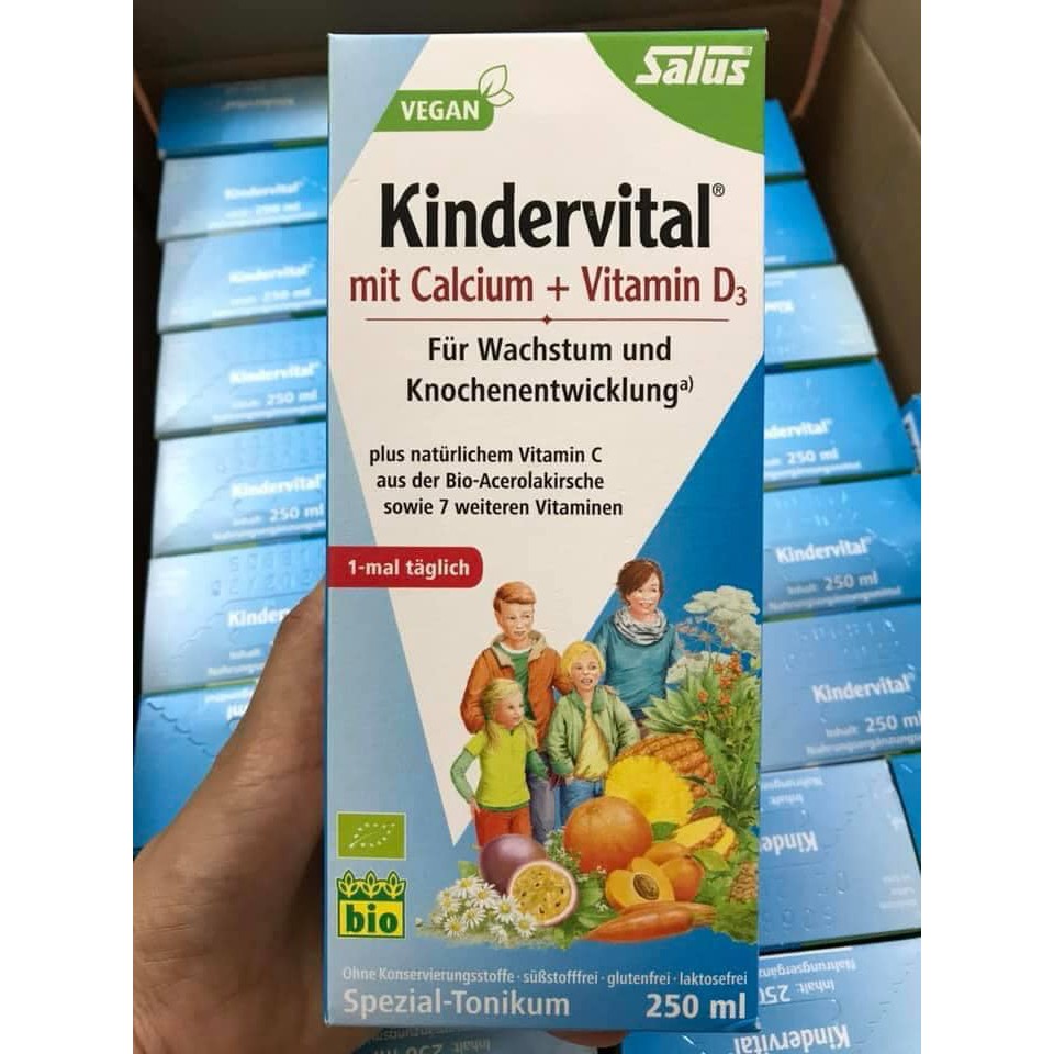 VITAMIN TỔNG HỢP KINDERVITAL HỮU CƠ GIÀU CANXI + D3