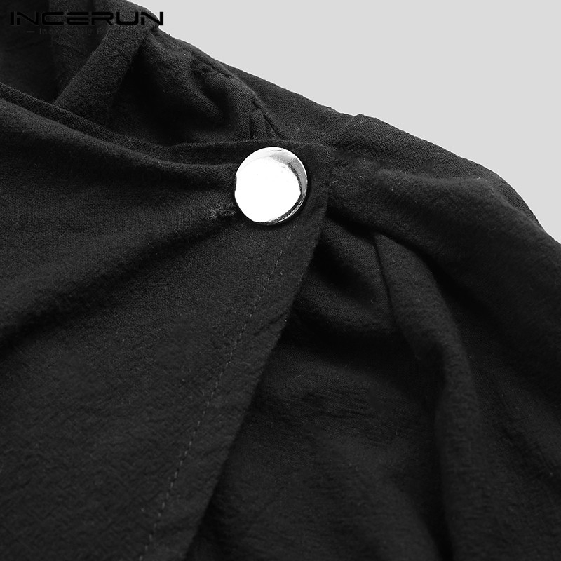 INCERUN Áo khoác cotton phong cách Gothic cá tính cho nam