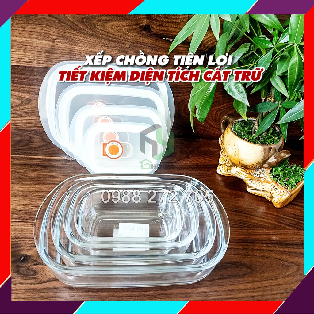 Đủ size - Khay nướng thủy tinh chịu nhiệt 400 độ TẶNG KÈM NẮP - khay nướng dùng cho nồi chiên không dầu