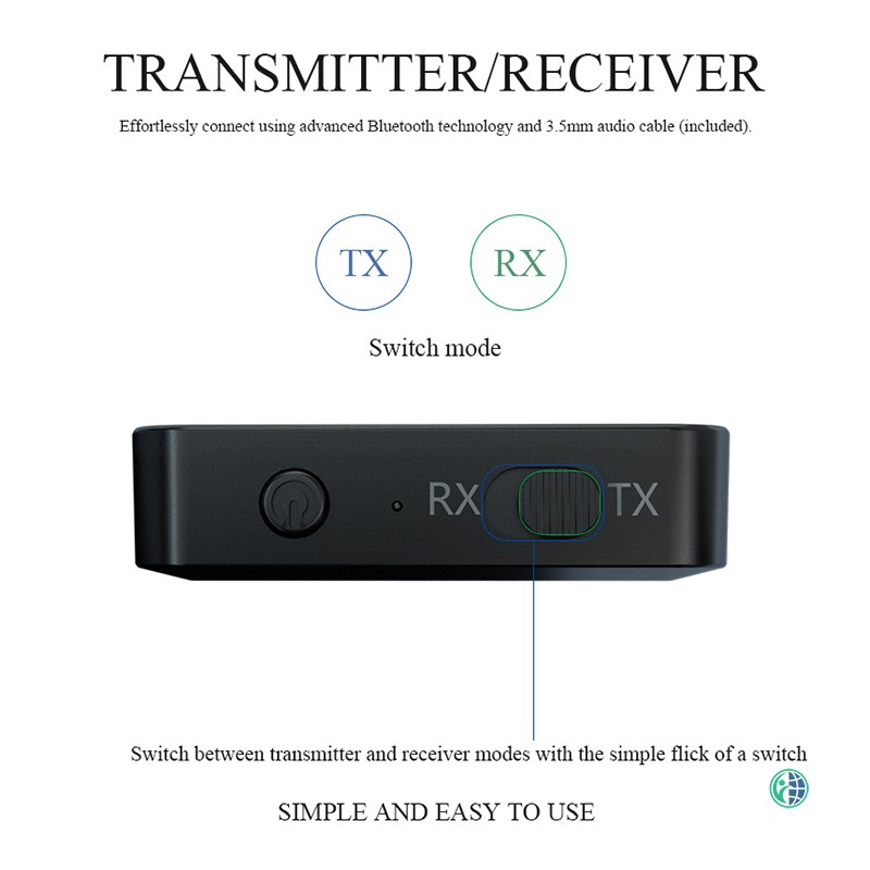Ready Stock Bluetooth 5.0 Audio Transmitter Receiver Adapter AUX Stereo for Car Music Laptop @vn