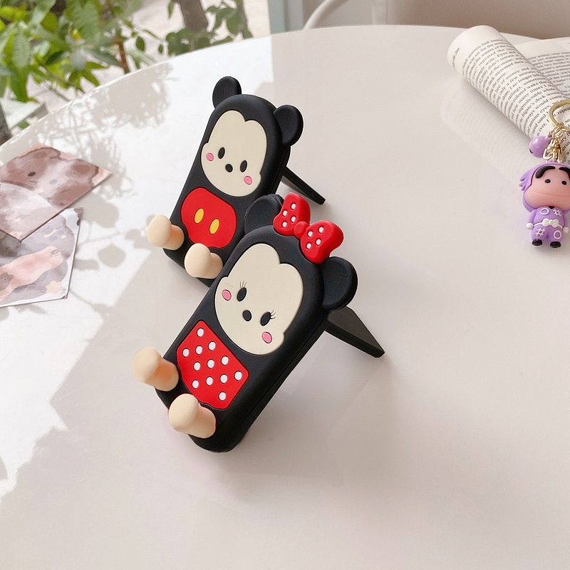 DISNEY Giá Đỡ Điện Thoại/Máy Tính Bảng Hình Chuột Mickey/Minnie/Minnie Đáng Yêu Có Thể Gấp Gọn
