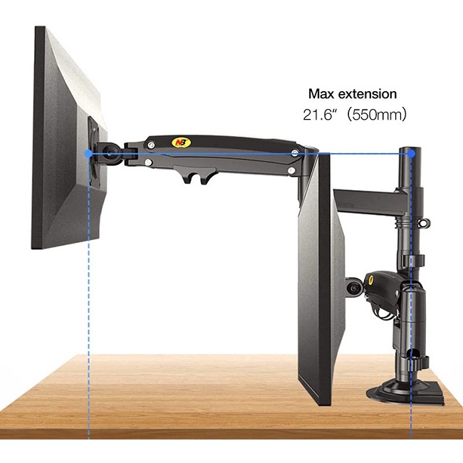 Giá treo 2 màn hình máy tính H180  22inch-32inch Dual Monitor Arm