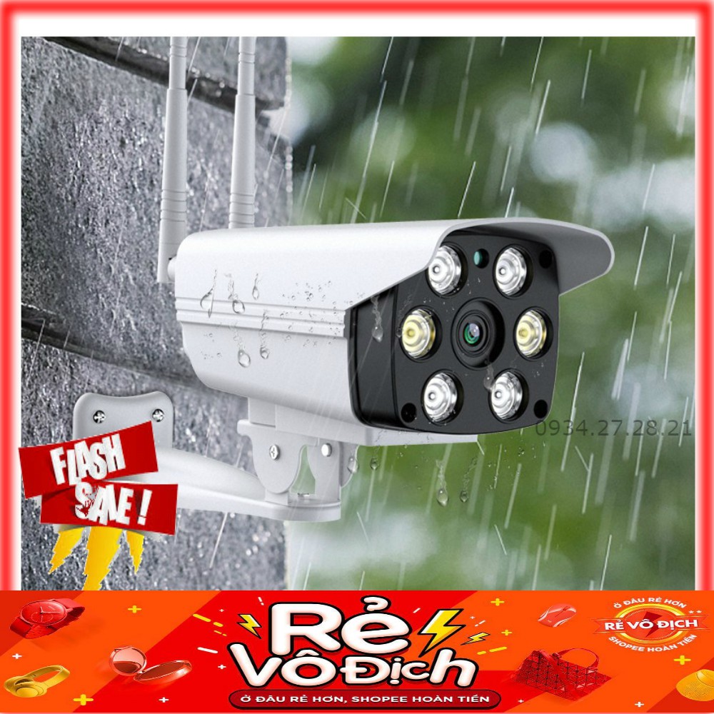 Camera yoosee 16 đèn - camera ngoài trời-xoay 360-chống mưa-ban đêm có màu