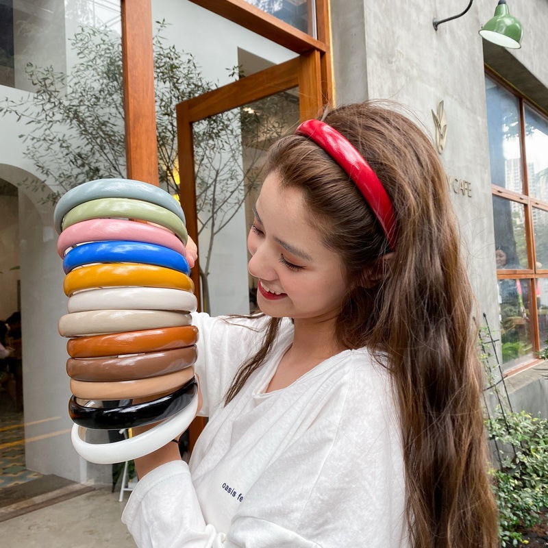 Băng Đô Da Pu Mềm Mại Phong Cách Vintage Hàn Quốc Dành Cho Nữ