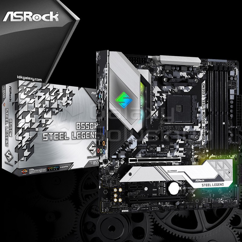 Mainboard Bo Mạch Chủ ASROCK B550M STEEL LEGEND (AMD B550, Socket AM4, m-ATX, 4 khe RAM DDR4)