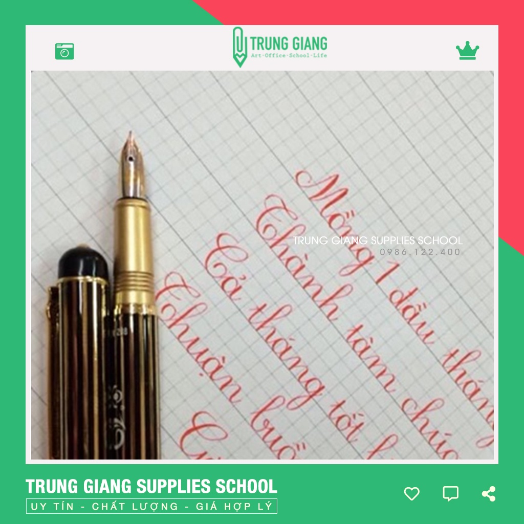 Bút Máy CG208 Bút Luyện Chữ Đẹp Ngòi Mài Luyện Nét Thanh Nét Đậm Cho Bé Lớp 1