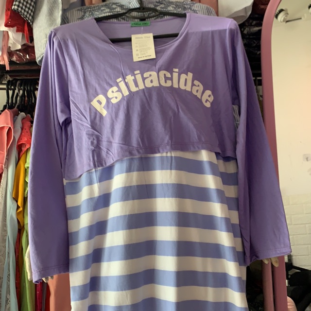 Váy cotton dài tay bầu
