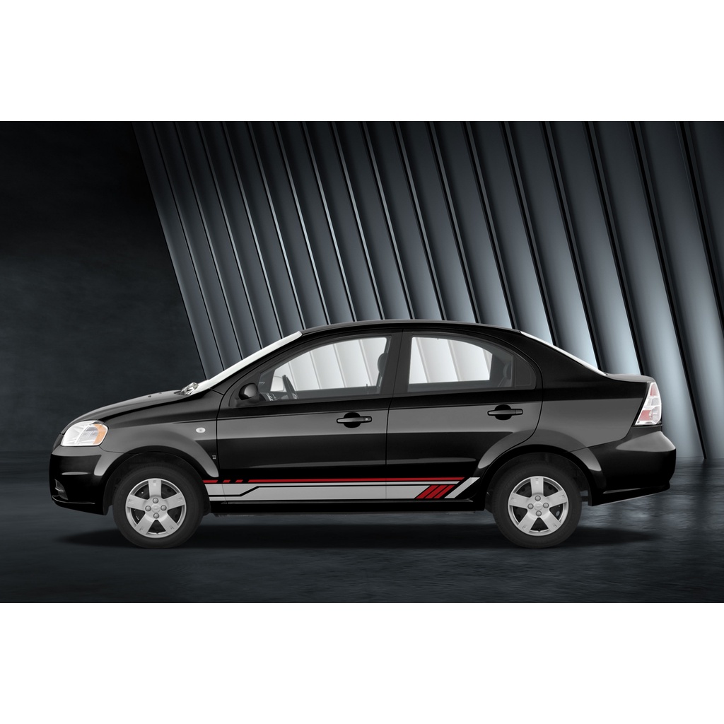 Tem sườn xe Aveo - Decal dán xe Aveo màu đen