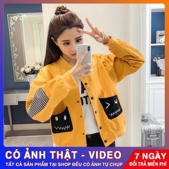 Áo khoác nữ ⭐️ MẪU MỚI ⭐️ Áo khoác bomber nữ thời trang phối túi và tay độc đáo hot trend 2020 | BigBuy360 - bigbuy360.vn