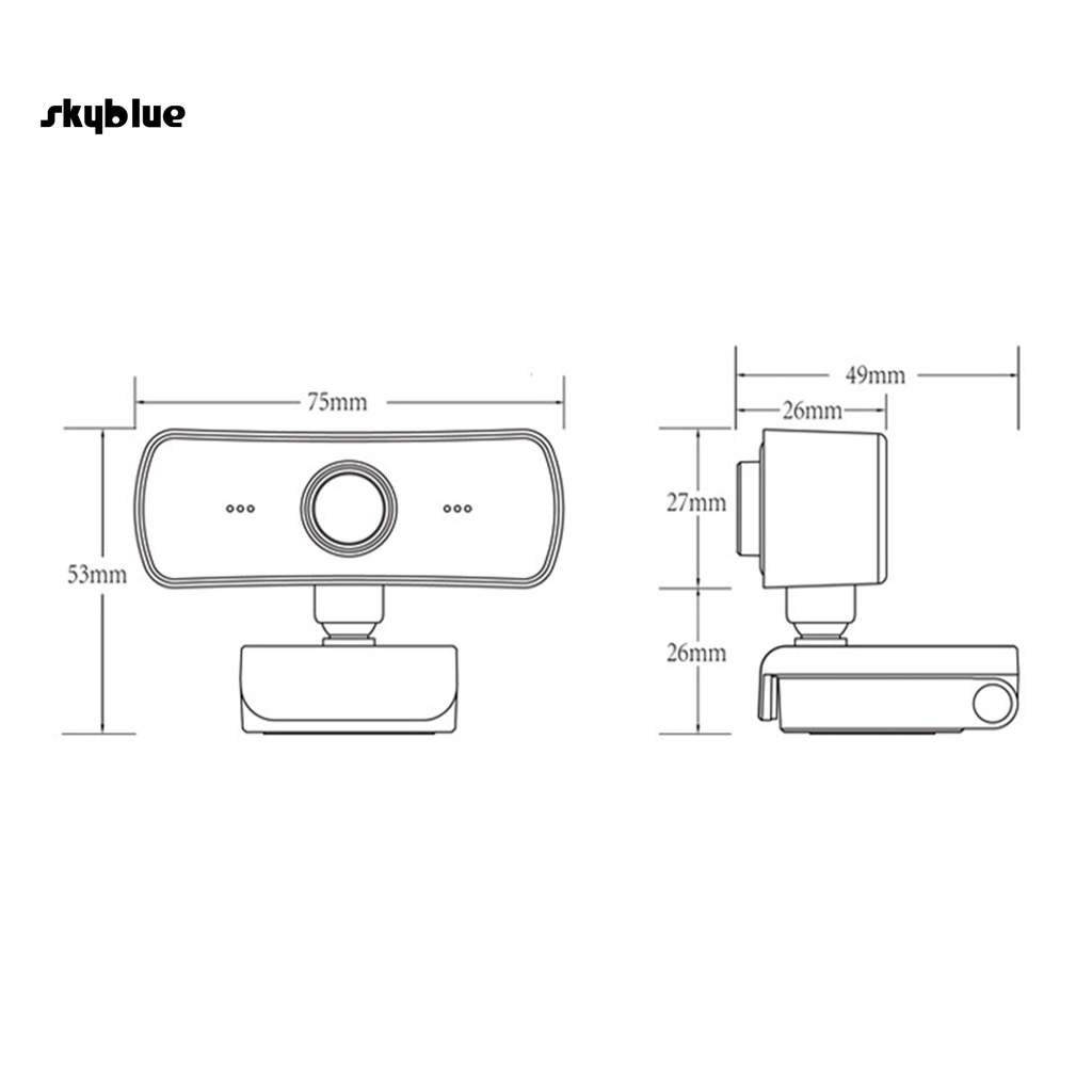 Webcam kỹ thuật số cổng USB 2K có thể xoay tiện dụng | BigBuy360 - bigbuy360.vn