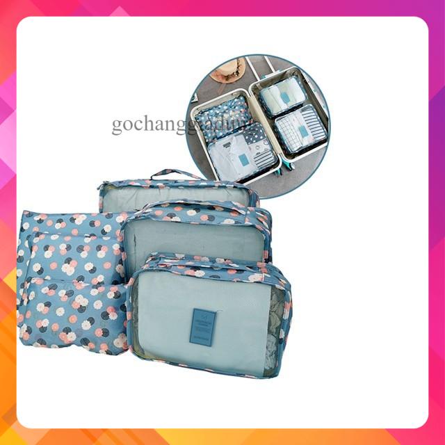 Set 6 túi du lịch cao cấp có khoá kéo Baymax chống thấm giúp sắp xếp hành lý gọn gàng thông minh