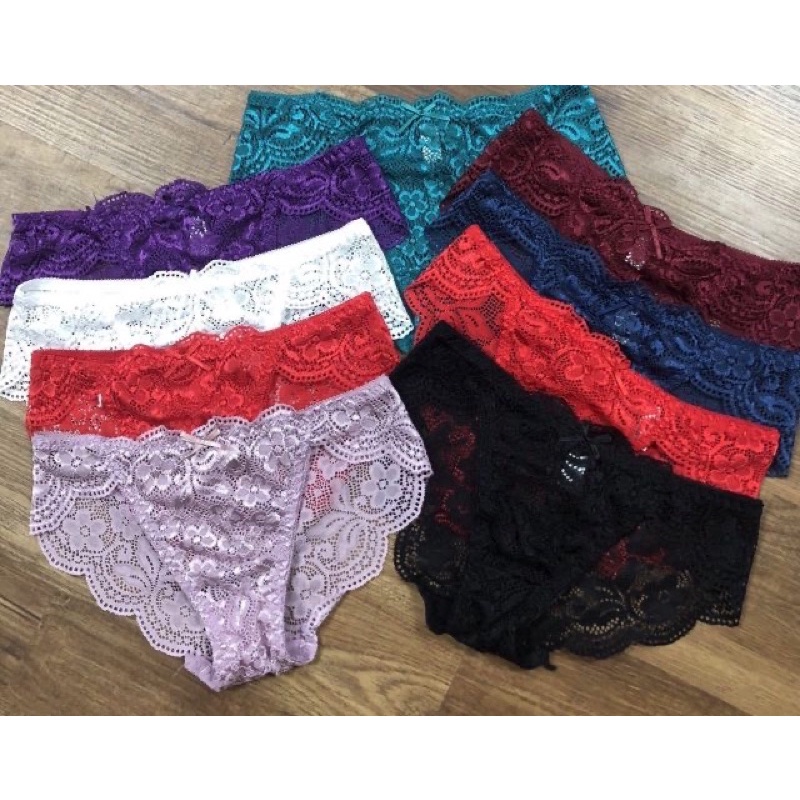 COMBO 10 QUẦN LÓT REN ĐÍNH NƠ CAO CẤP 8813
