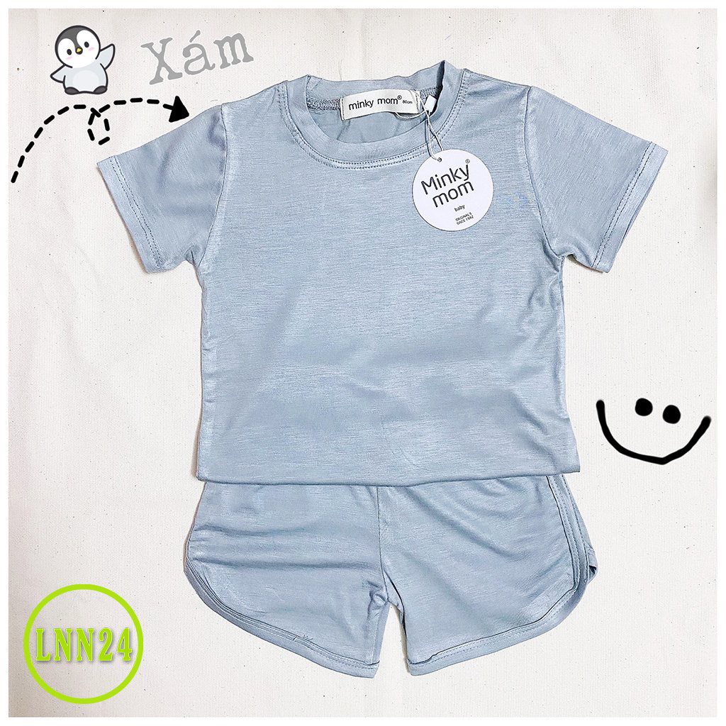 [LNN24] Bộ Cộc Thun Lạnh MINKY MOM SIZE NHÍ Vải Trơn Mềm Mịn, Dễ Chịu, Thầm Hút Mồ Hôi, Thoáng Mát Hàng Chuẩn Đẹp Cho Bé