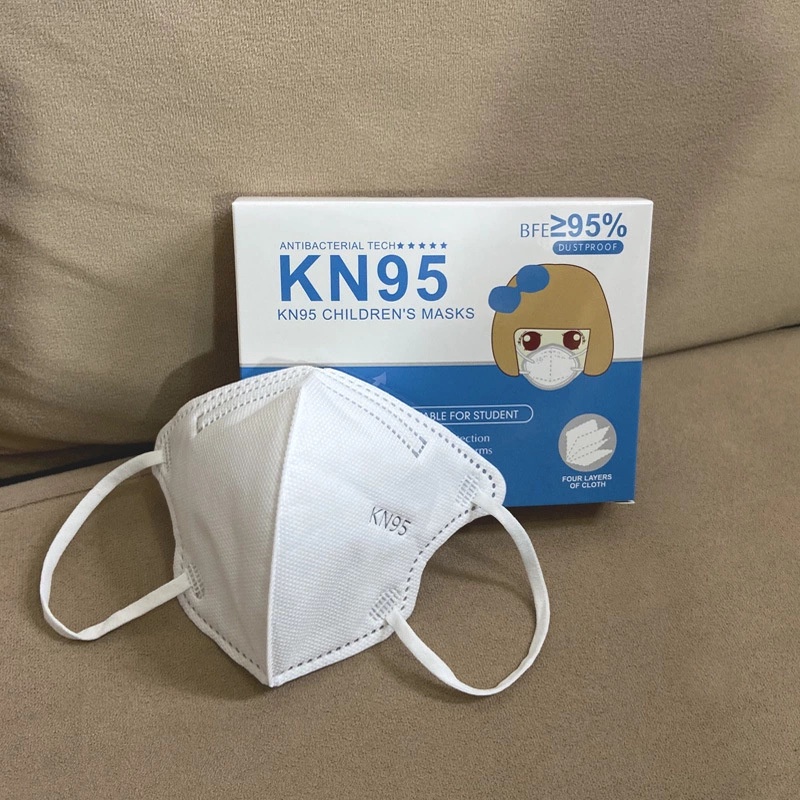 50 CÁI TRẺ EM Kn95 khẩu trang trẻ em dùng một lần Mặt nạ KN95 đen / trắng