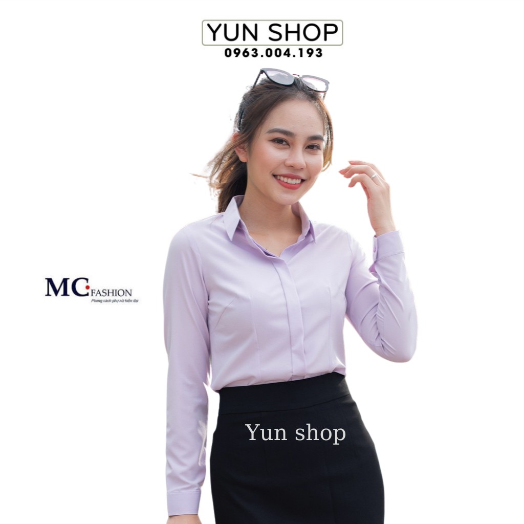 Áo Sơ Mi Công Sở DàiTay - MC Fashion A198 MàTím Nhạt