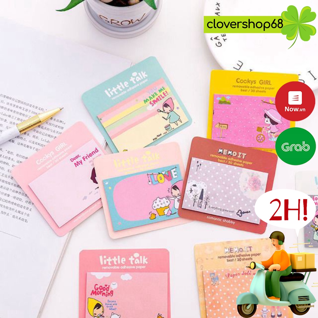 Giấy note chữ nhật little talk (xấp 20 tờ)   Clovershop68