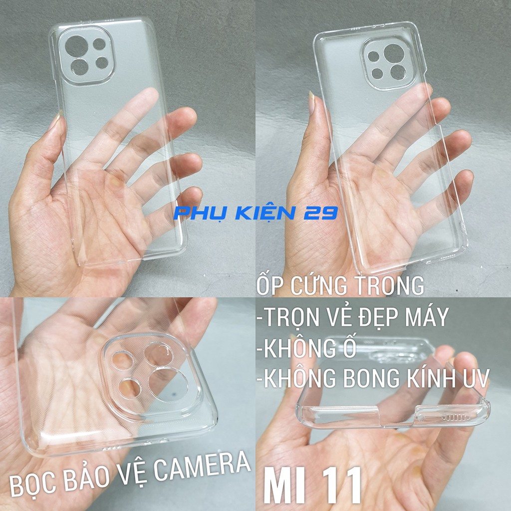 Ốp cứng trong suốt không ố màu có bọc camera Pudini