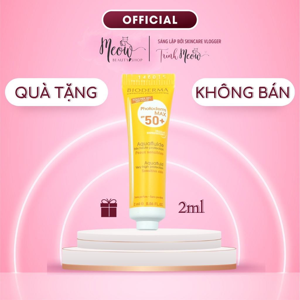 [HB Gift - Sản phẩm mua kèm] - Kem chống nắng Bioderma giảm bóng nhờn mọi loại da Photoderm MAX Aquafluide SPF 50+ 2ml