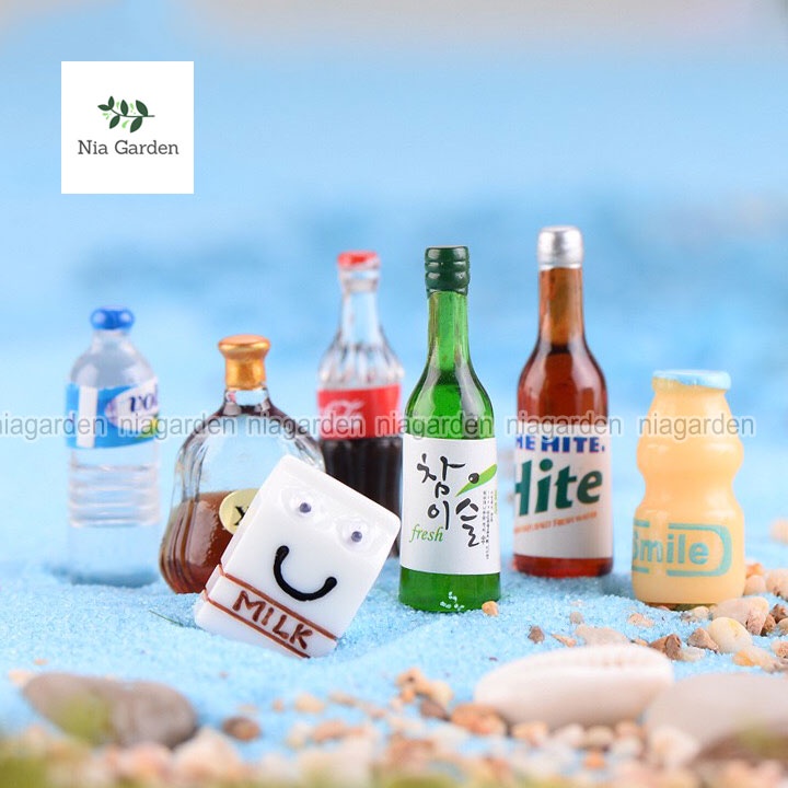 Trang trí tiểu cảnh sen đá chậu cây vườn terarium hồ cá mô hình chai nước ly cà phê mini Nia Garden N5