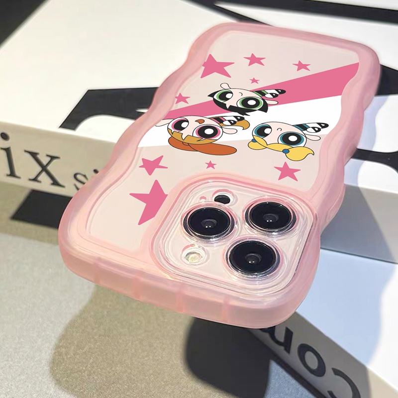 Suntaiho Ốp lưng iphone Ốp điện thoại mềm trong suốt in hình Powerpuff Girls thích hợp cho iPhone 11 12 13 PMax XS X XR XS Max 7 8 Plus