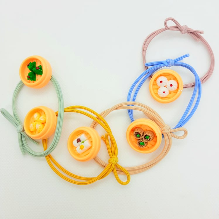 Dây cột tóc Icon,thun cột tóc hình đồ ăn siêu đáng iu